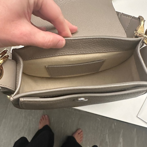 Chloe Gray Leather Bag with Gold Accents - Picture 12 of 12